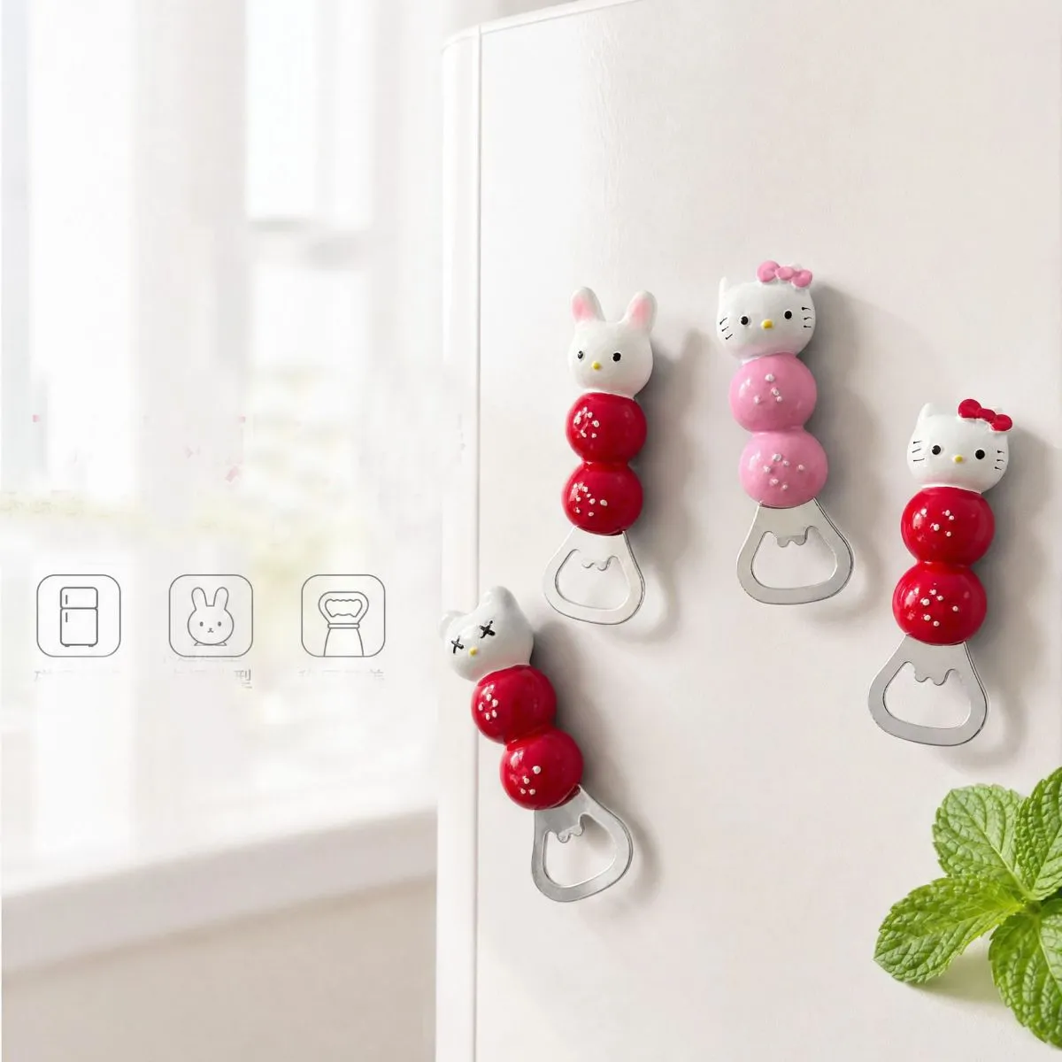 Cartoon Creative Magnetic Bottle Opener & Fridge Magnet – 2-in-1 Cute Cap Opener for Kitchen, Home & Bar, Adorable Refrigerator Magnet Decor, Kawaii Gift for Women Girls